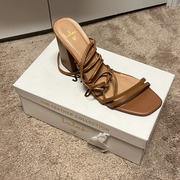 Tarrie Cognac Nappa Leather Lace-Up High Heel - Picture 5 of 5